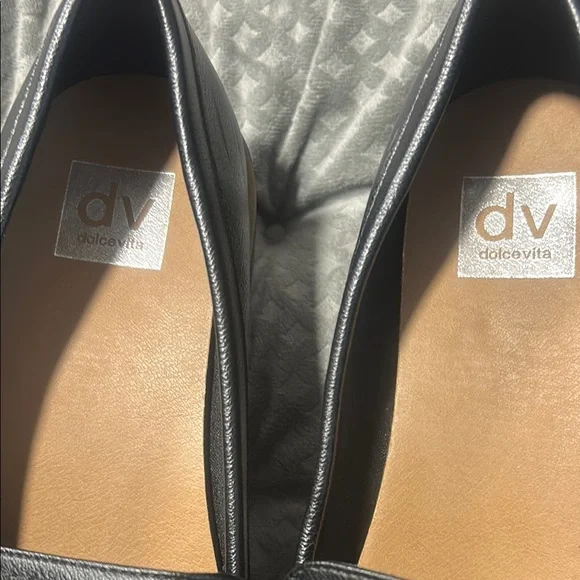 Dolce Vita Black Loafers with Silver Accents - Picture 3 of 9